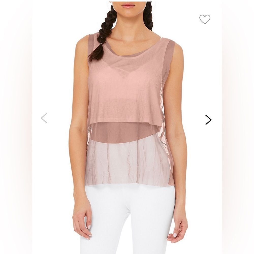 ALO Yoga Pink Mesh Tank Top